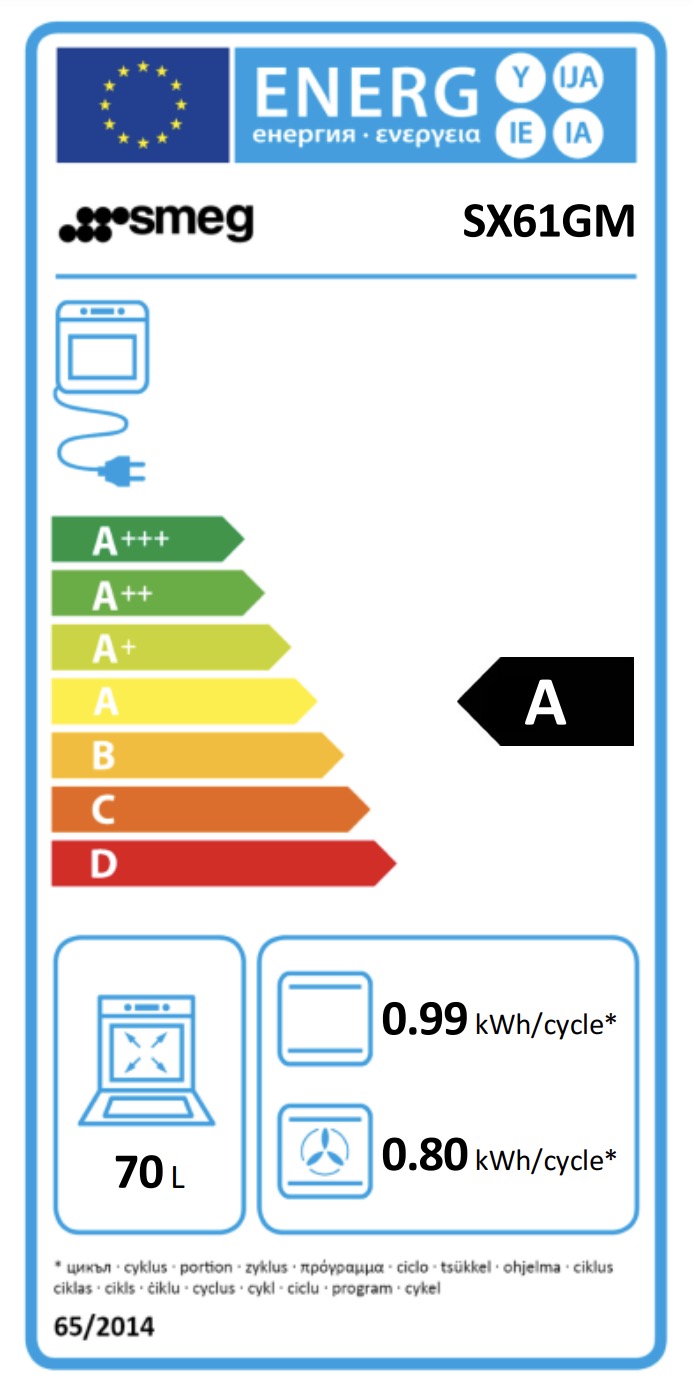 SMEG SX61GM fornuis met gaskookplaat - 60cm SMEG SX61GM fornuis met gaskookplaat - 60cm