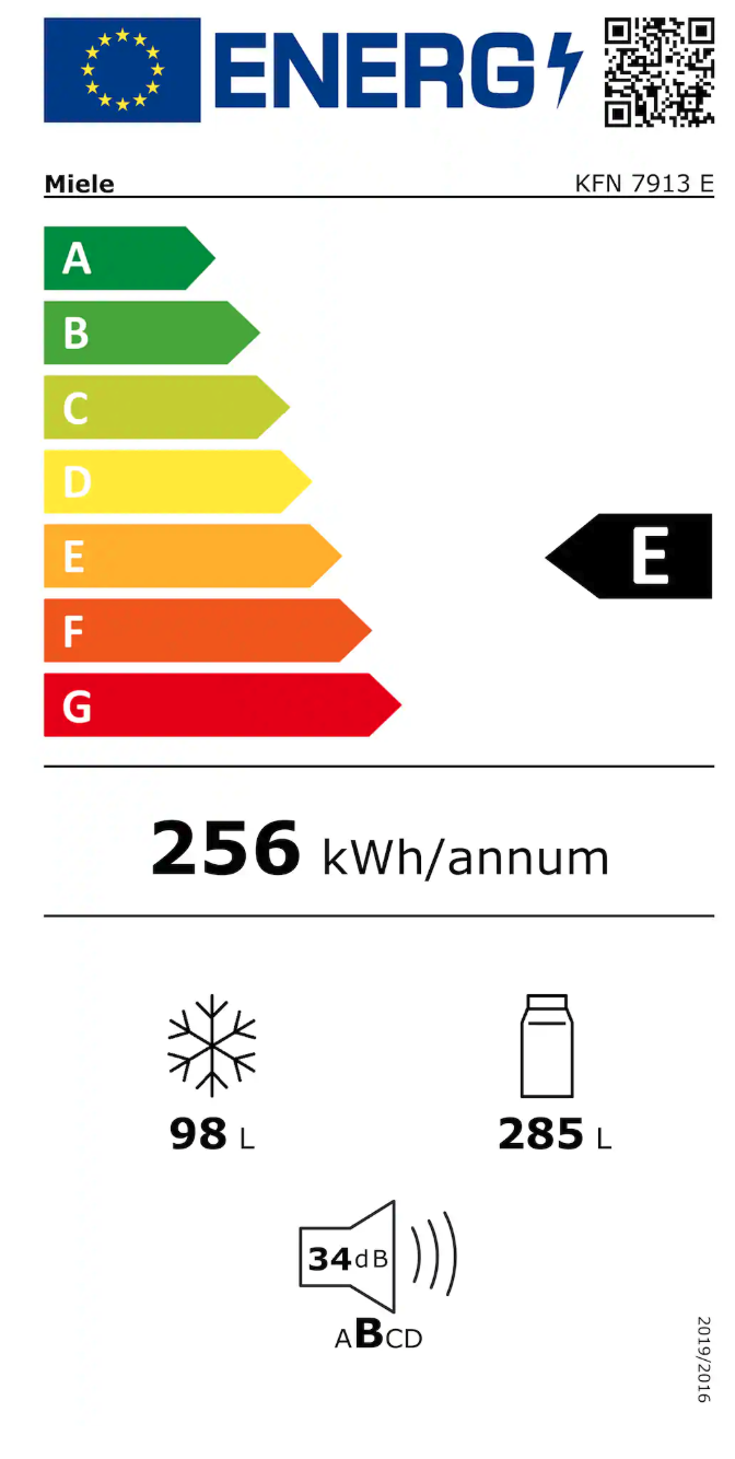MIELE KFN7913E koel-/vriescombinatie - 194cm