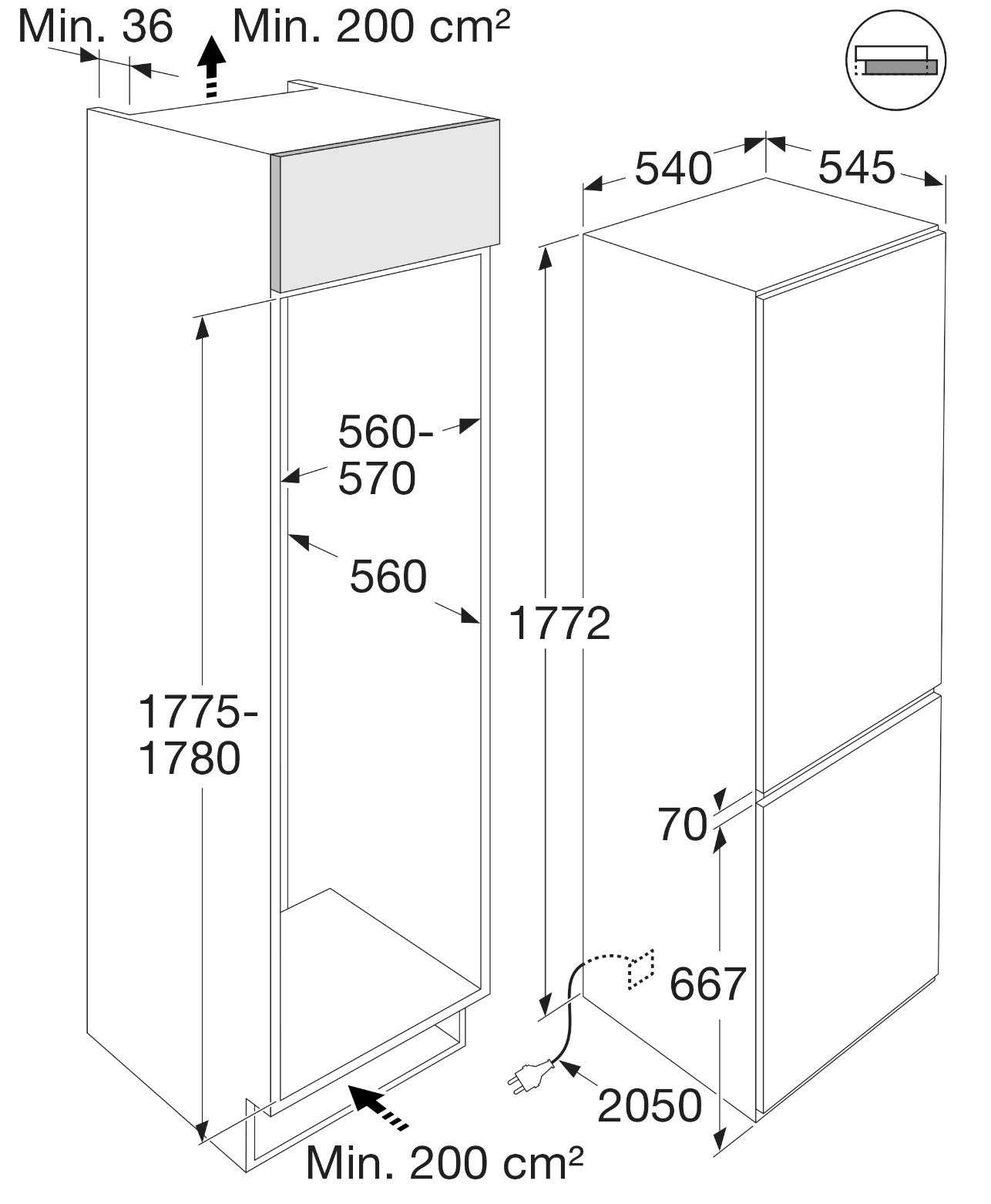 ATAG KS36178D koel-/vriescombinatie - 178cm ATAG KS36178D koel-/vriescombinatie - 178cm