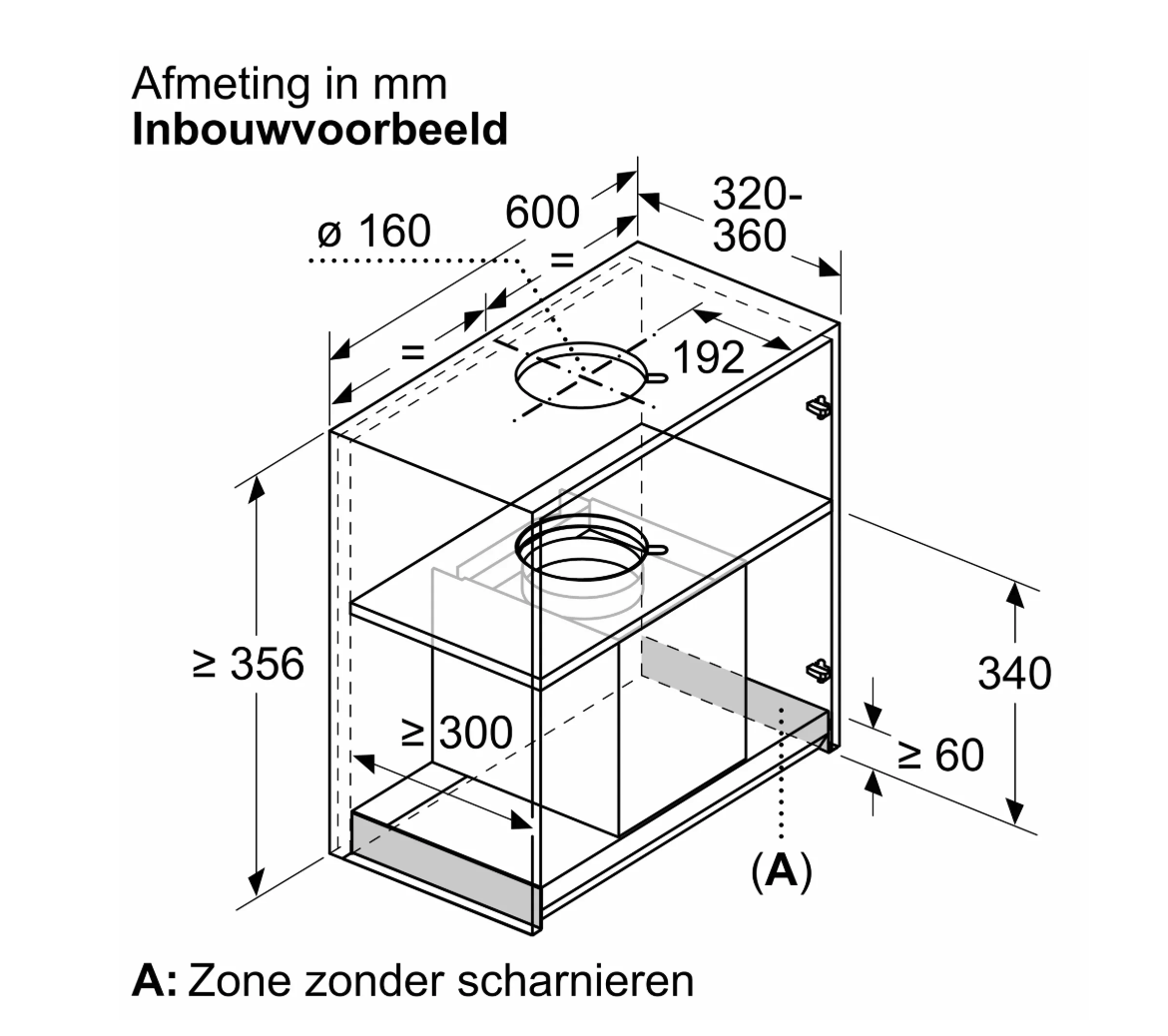 SIEMENS LJ67BDP60 geïntegreerde dampkap - 60cm