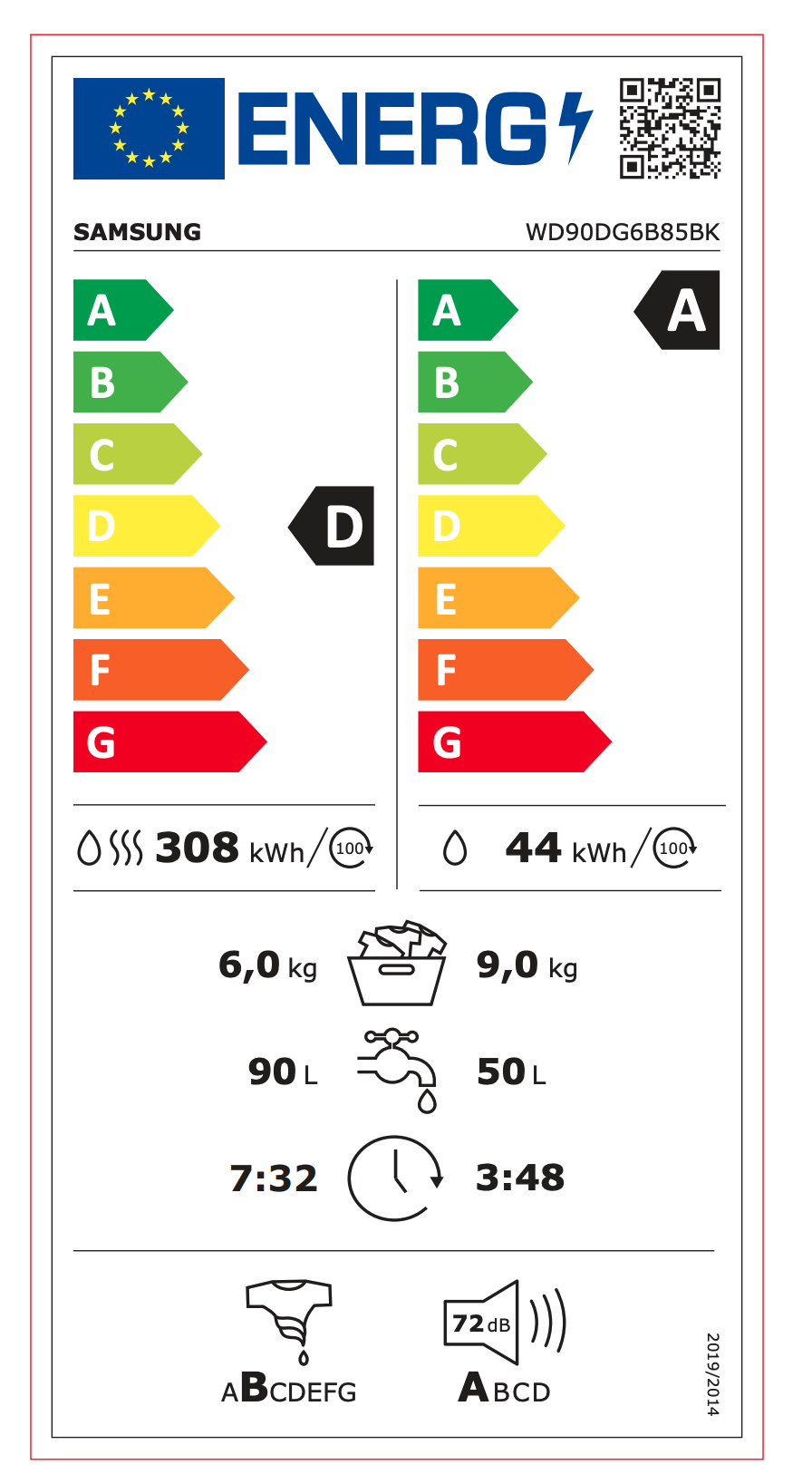 SAMSUNG WD90DG6B85BKU3 was- droogcombinatie SAMSUNG WD90DG6B85BKU3 was- droogcombinatie