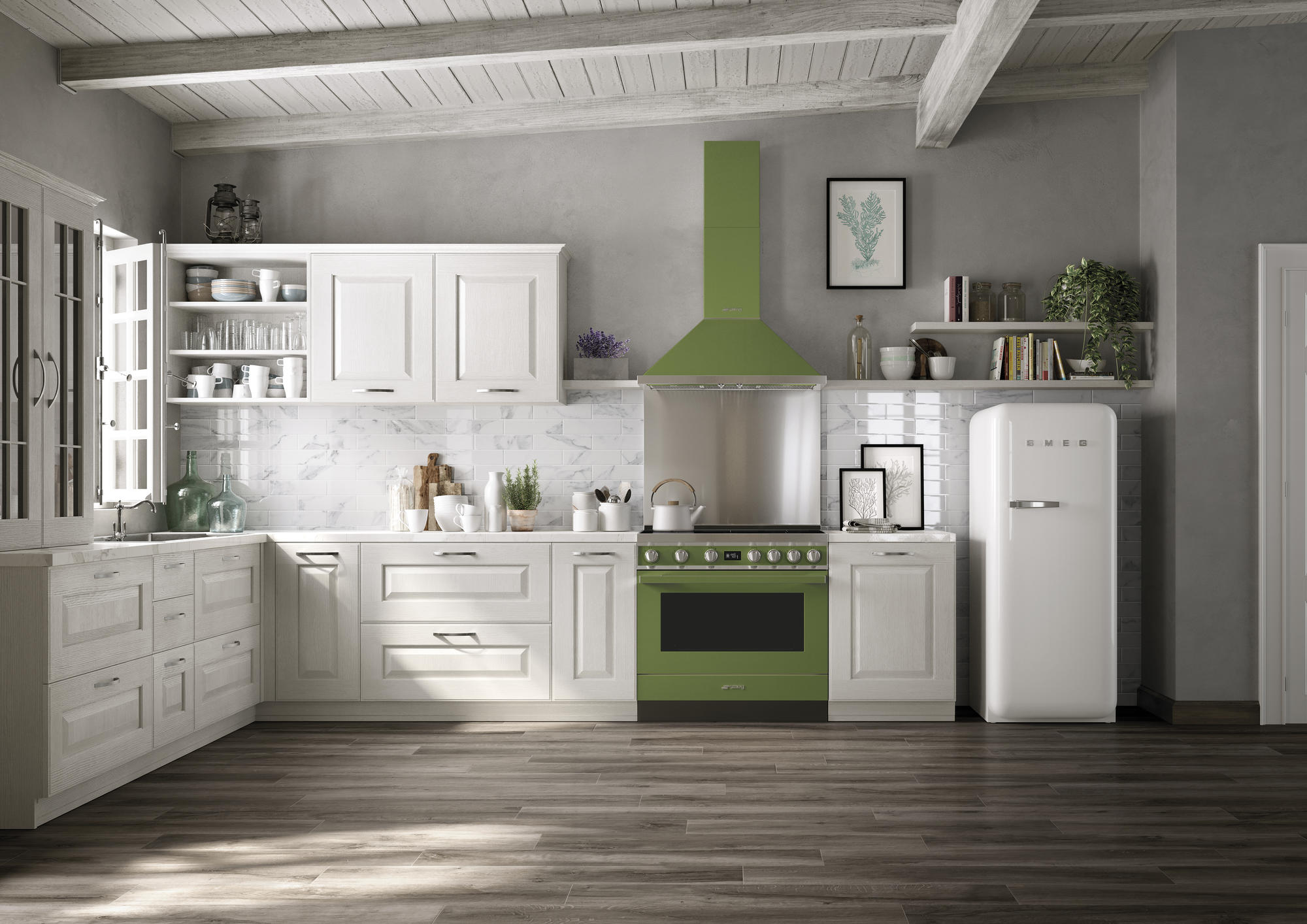 SMEG CPF9IPOG fornuis met inductie kookplaat - 90cm
