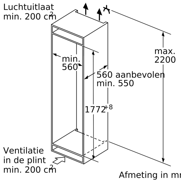 BOSCH KIF81PFE0 SERIE 8 koelkast zonder vriesvak - 178cm