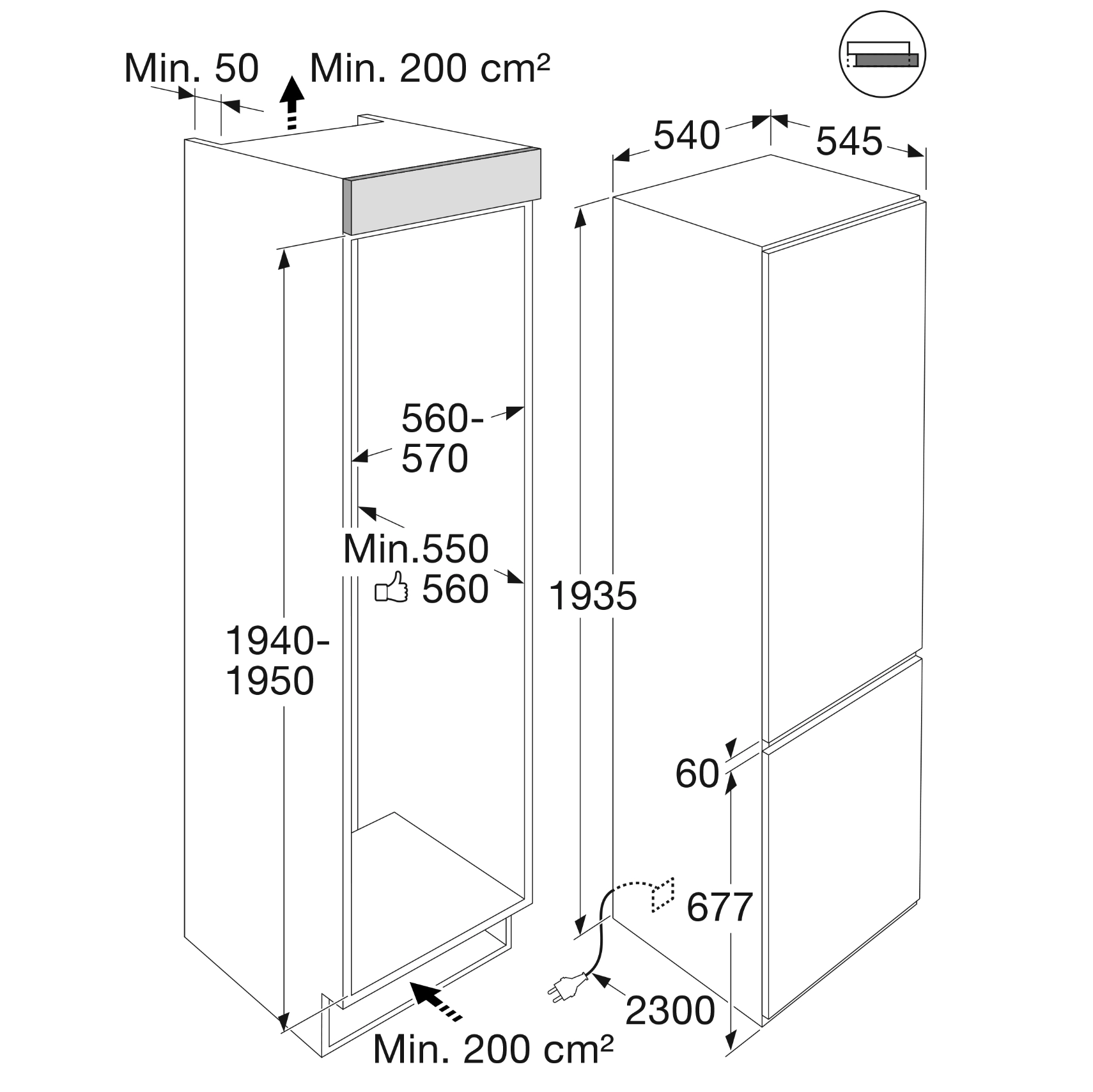 ATAG KS37194DN koel-/vriescombinatie - 194cm ATAG KS37194DN koel-/vriescombinatie - 194cm