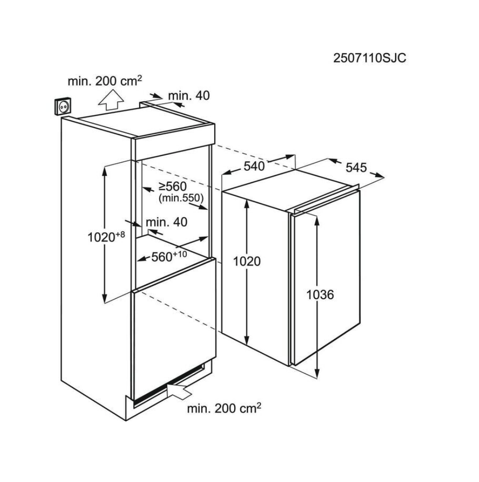 AEG TK3SS101DC koelkast zonder vriesvak  - 103cm