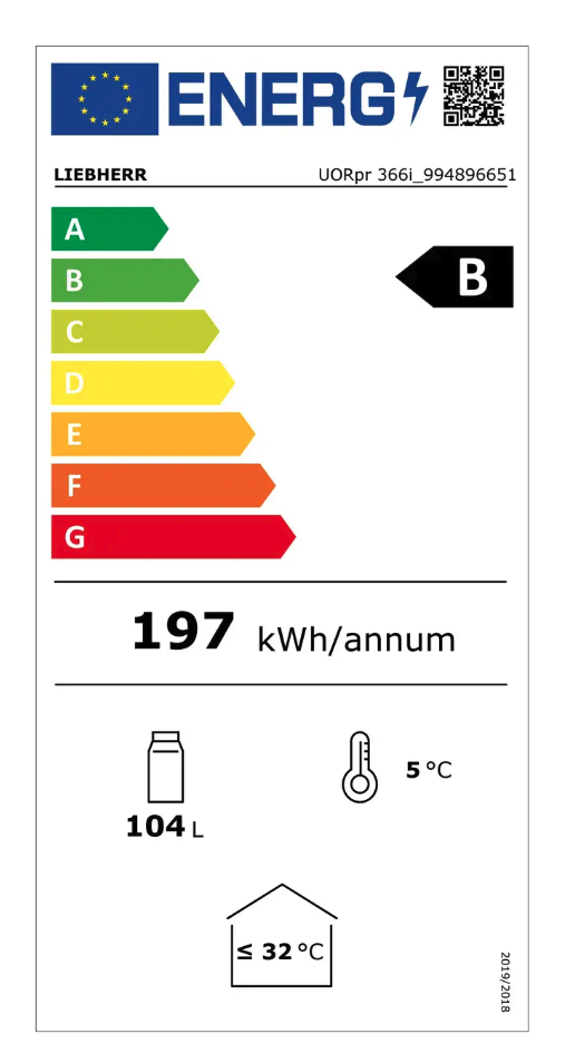 LIEBHERR UORPR366I20 onderbouw koelkast
