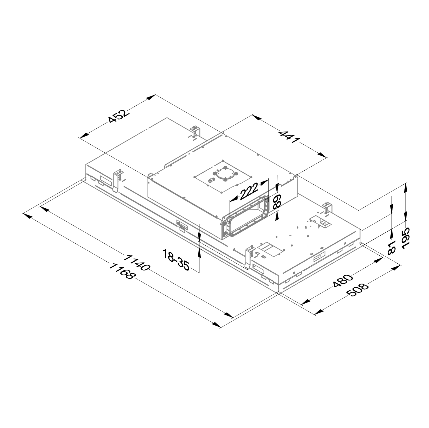 NOVY 6920 Pureline Pro Compact plafonddampkap - 120cm