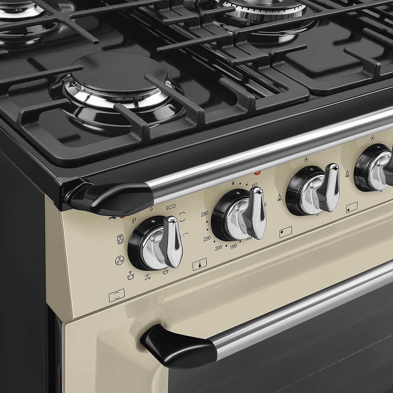 SMEG TR90GPP fornuis met gaskookplaat - 90cm