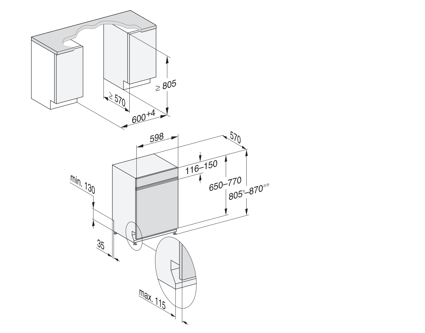 MIELE G7600SCICS vaatwasser met bedieningspaneel MIELE G7600SCICS vaatwasser met bedieningspaneel