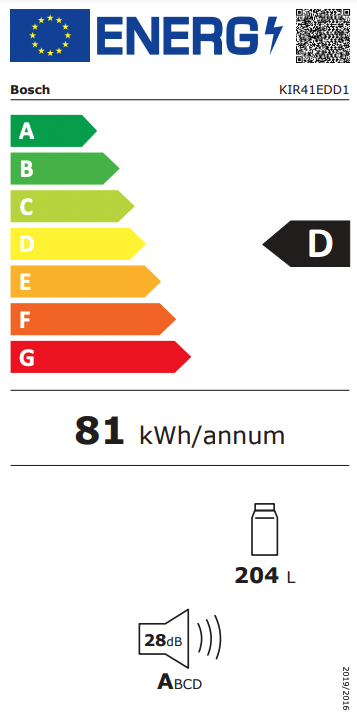 BOSCH KIR41EDD1 SERIE 6 koelkast zonder vriesvak - 122cm BOSCH KIR41EDD1 SERIE 6 koelkast zonder vriesvak - 122cm