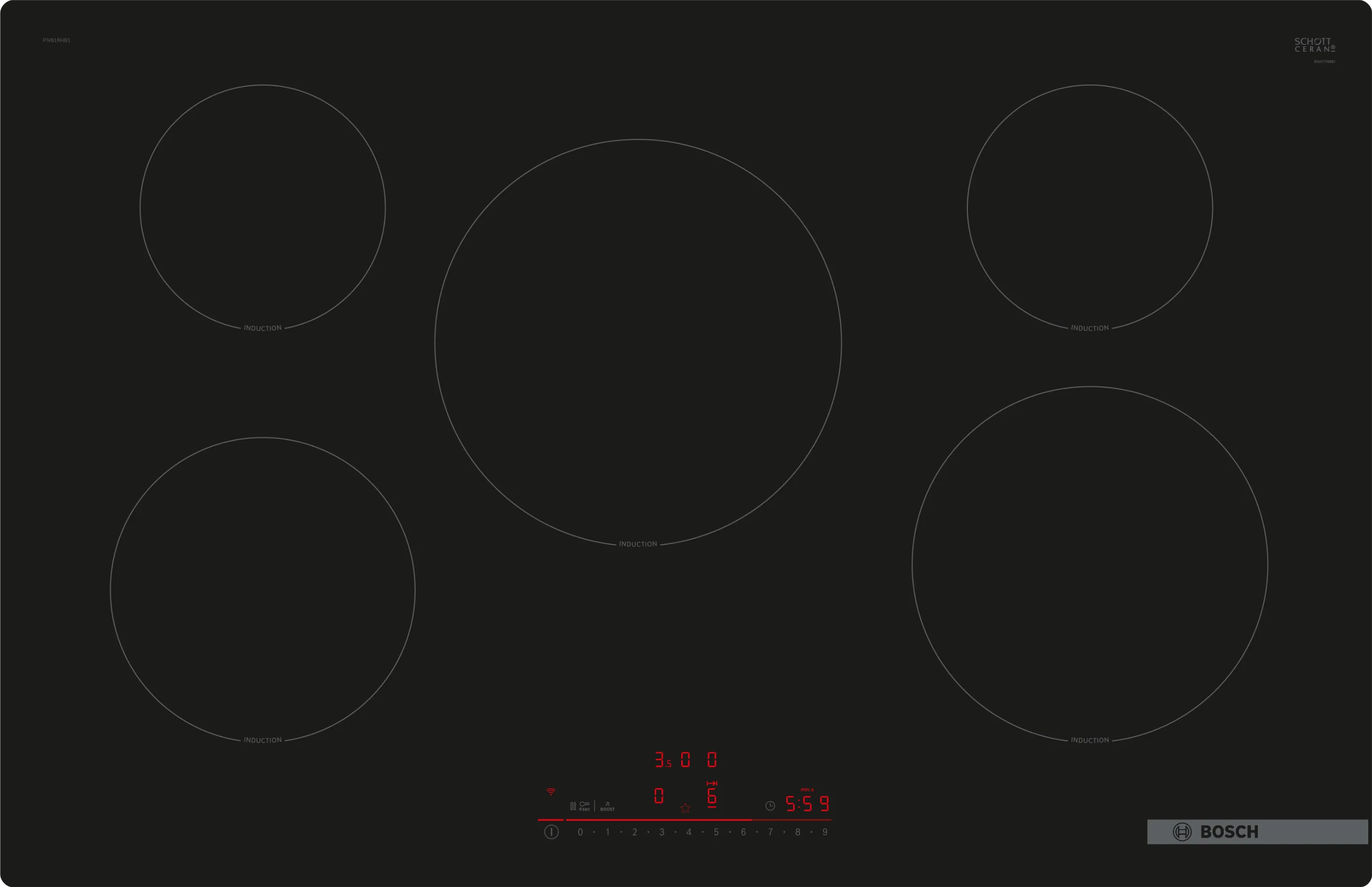 BOSCH PIV81RHB1E SERIE 6 inductiekookplaat - 80cm BOSCH PIV81RHB1E SERIE 6 inductiekookplaat - 80cm
