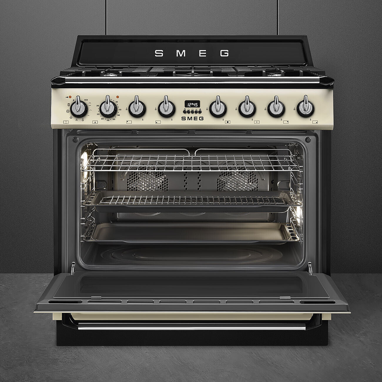 SMEG TR90GPP fornuis met gaskookplaat - 90cm