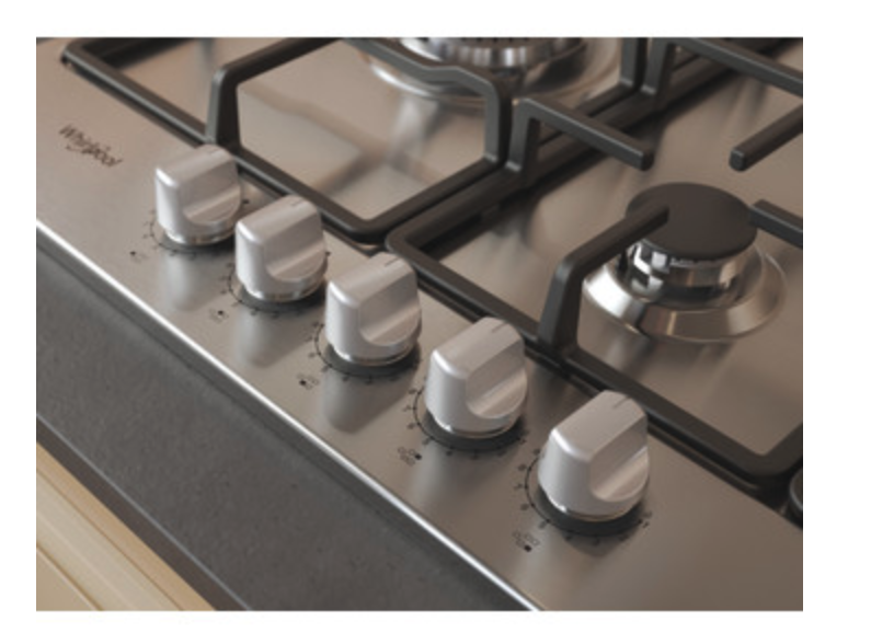 WHIRLPOOL TGML761IXR gaskookplaat - 73cm WHIRLPOOL TGML761IXR gaskookplaat - 73cm