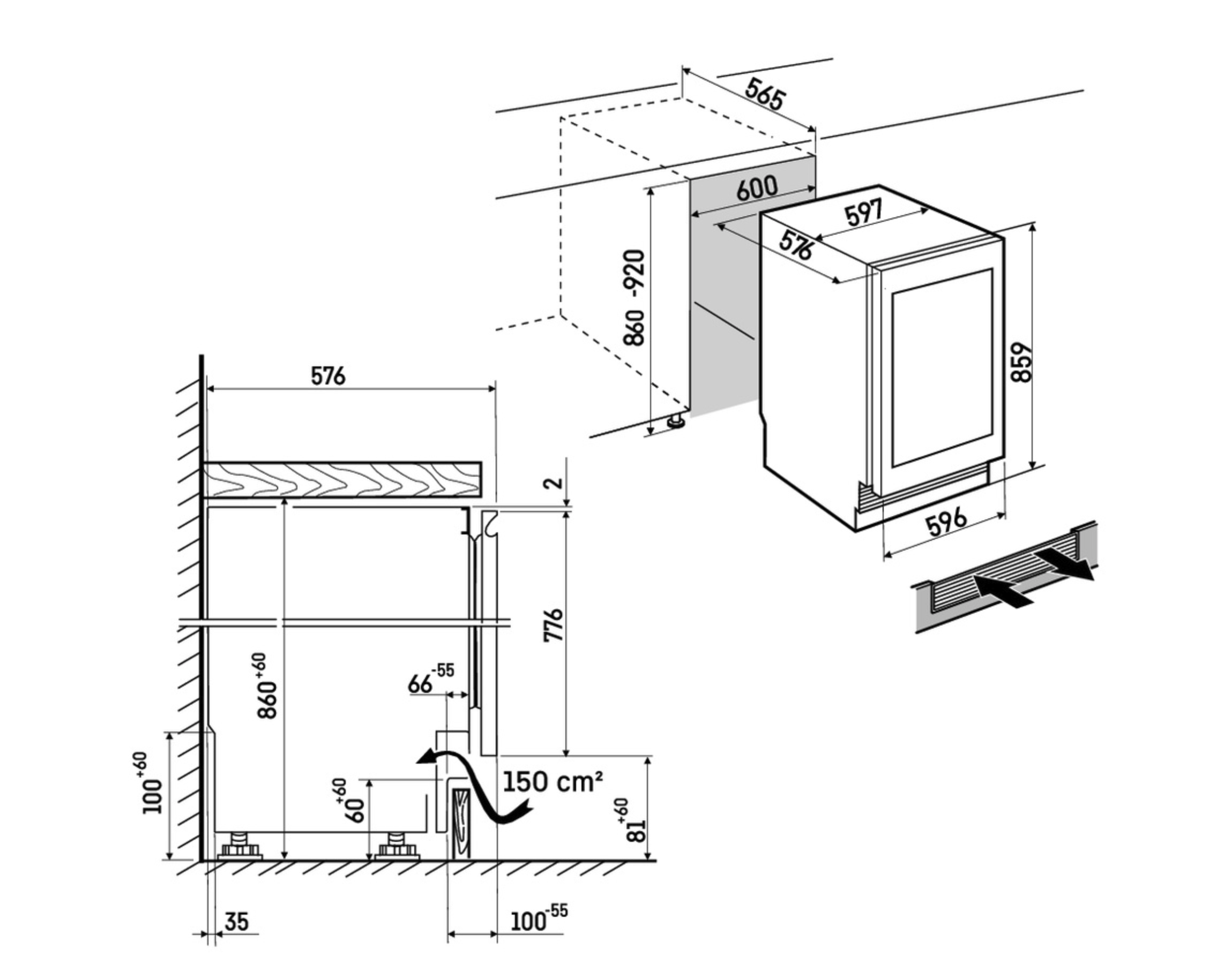 LIEBHERR UBCGB373120 onderbouw koelkast