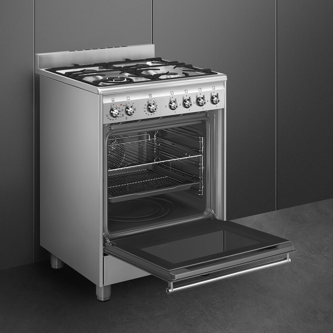 SMEG SX61GM fornuis met gaskookplaat - 60cm