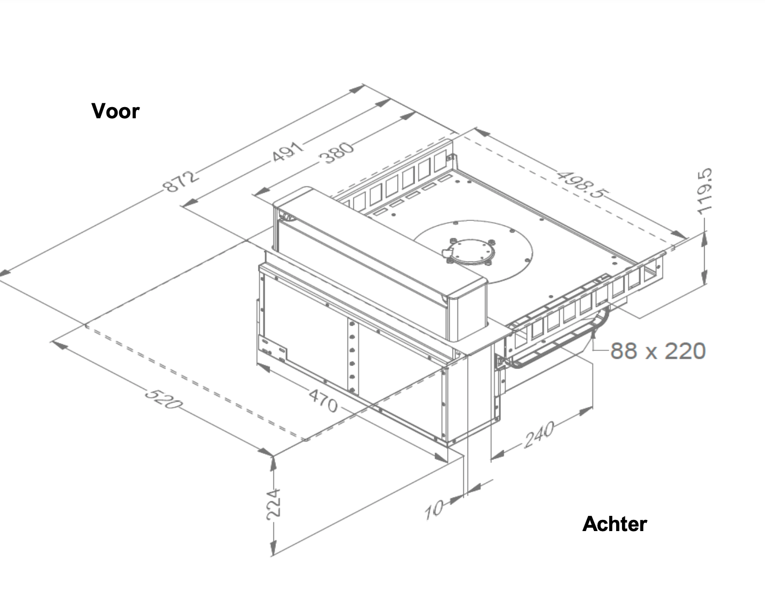 NOVY 40002 kookplaat met afzuiging - 87cm NOVY 40002 kookplaat met afzuiging - 87cm