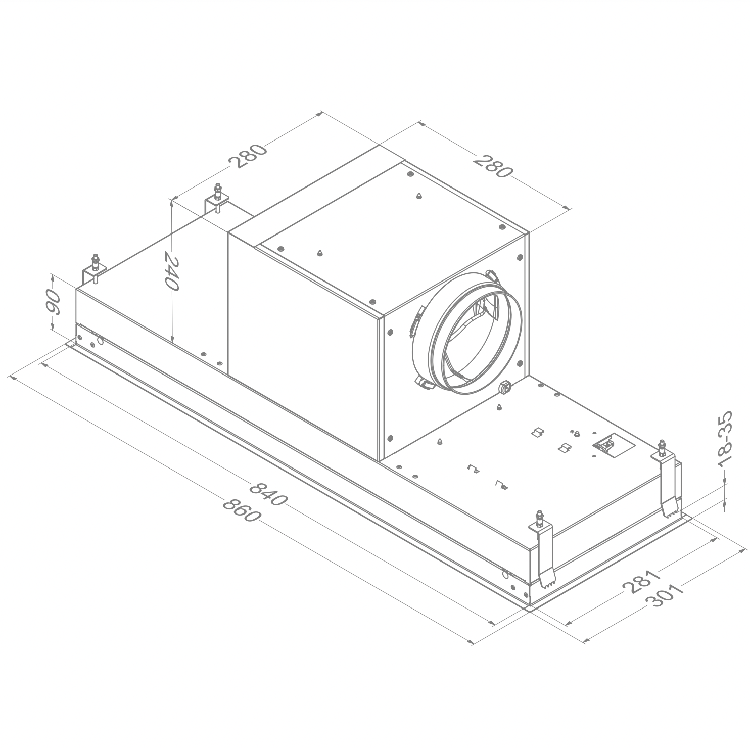 NOVY 820 Mini Pureline inbouwgroep - 86cm NOVY 820 Mini Pureline inbouwgroep - 86cm
