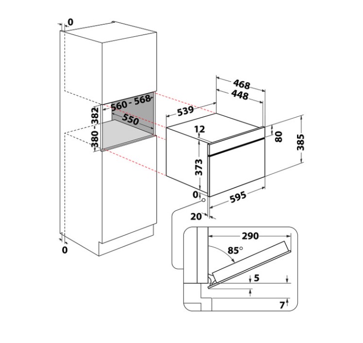 WHIRLPOOL WMD7O4TB microgolfoven met grill - 38cm WHIRLPOOL WMD7O4TB microgolfoven met grill - 38cm