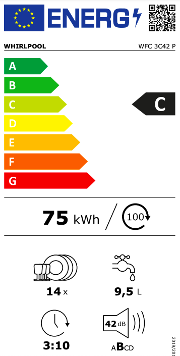 WFC3C42P vrijstaande vaatwasser  WFC3C42P vrijstaande vaatwasser