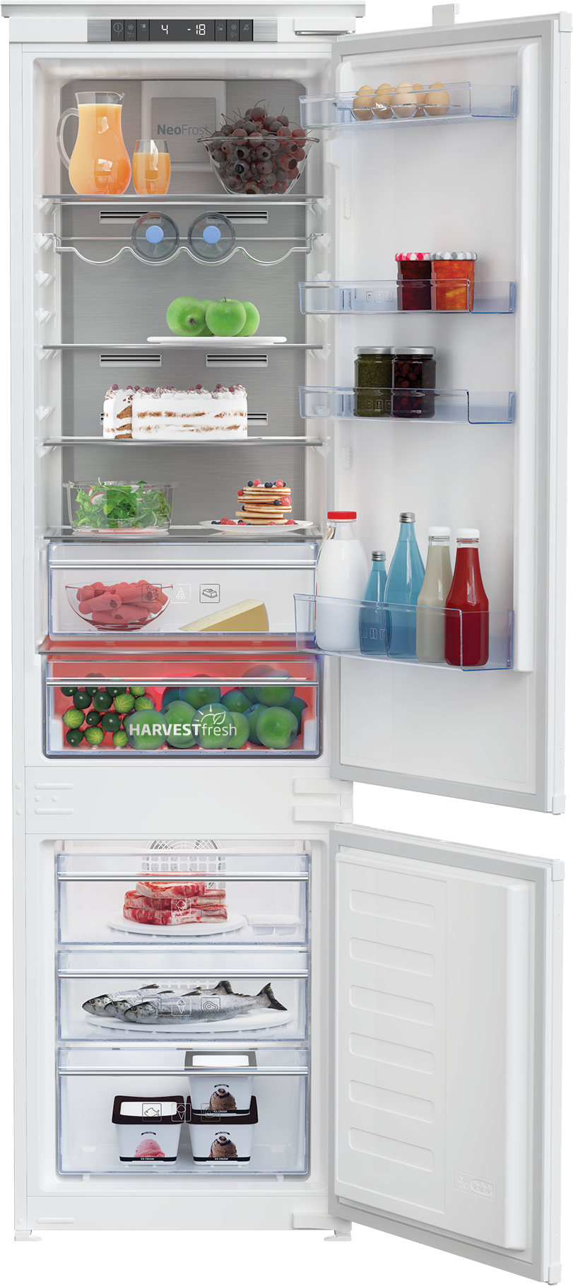 BEKO BCNA306E4SN koel-/vriescombinatie - 193cm BEKO BCNA306E4SN koel-/vriescombinatie - 193cm