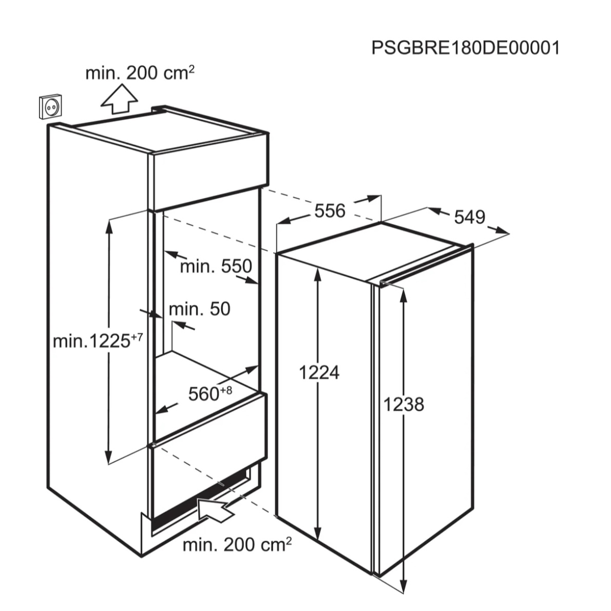 AEG TAB7N12EF 7000 inbouw vriezer - 122cm AEG TAB7N12EF 7000 inbouw vriezer - 122cm
