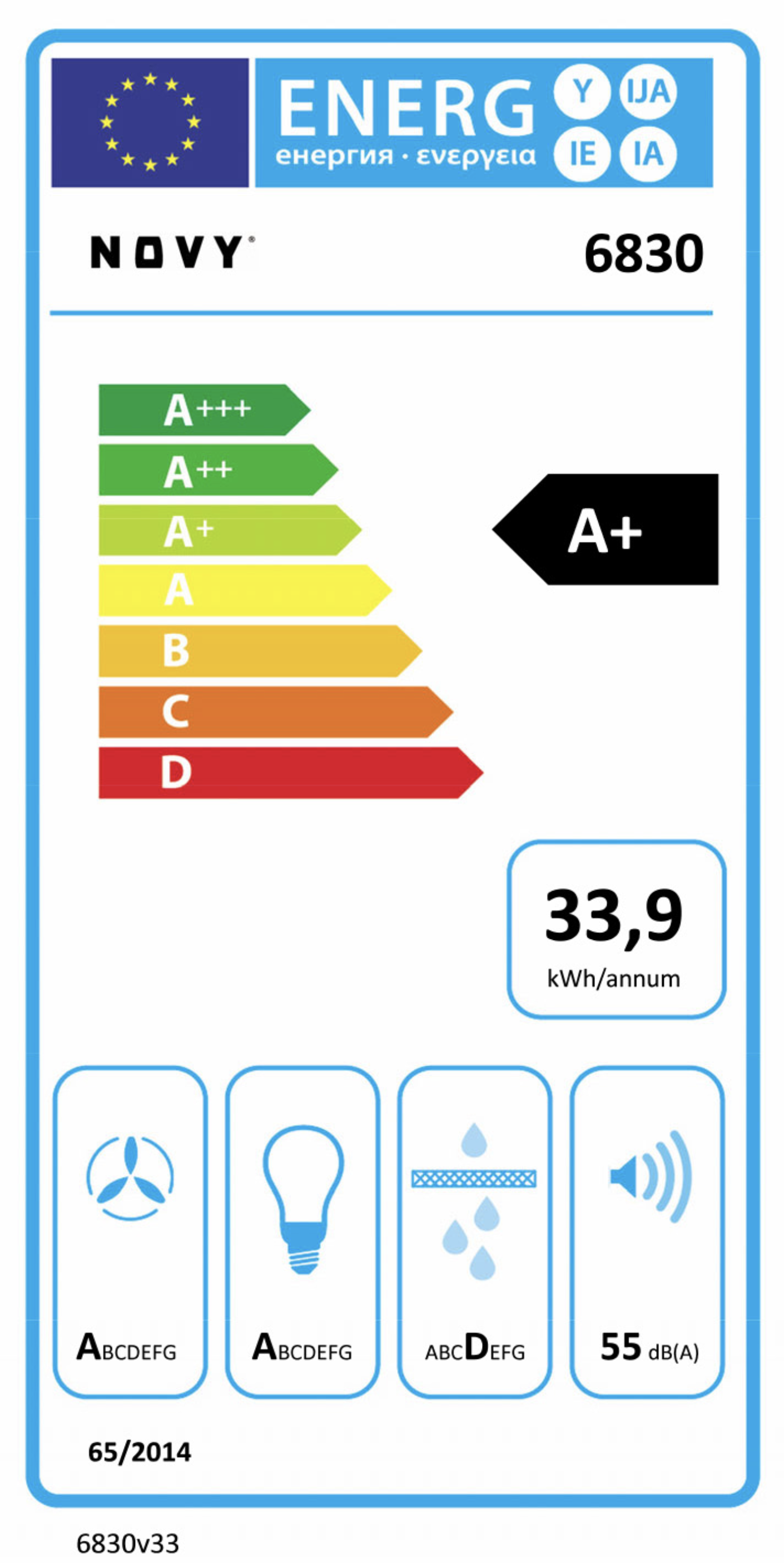 NOVY 6830 Pureline plafonddampkap - 90cm NOVY 6830 Pureline plafonddampkap - 90cm
