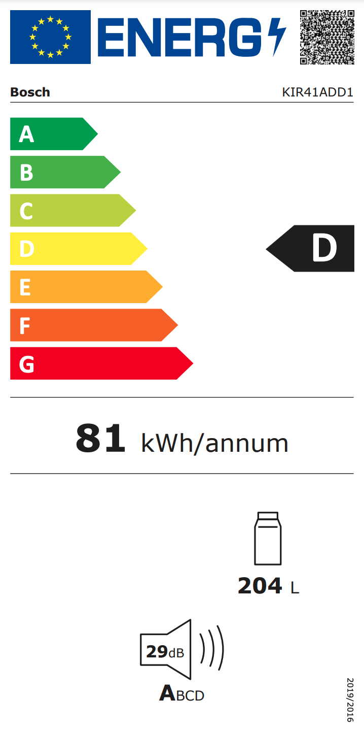 BOSCH KIR41ADD1 SERIE 6 koelkast zonder vriesvak - 122cm BOSCH KIR41ADD1 SERIE 6 koelkast zonder vriesvak - 122cm