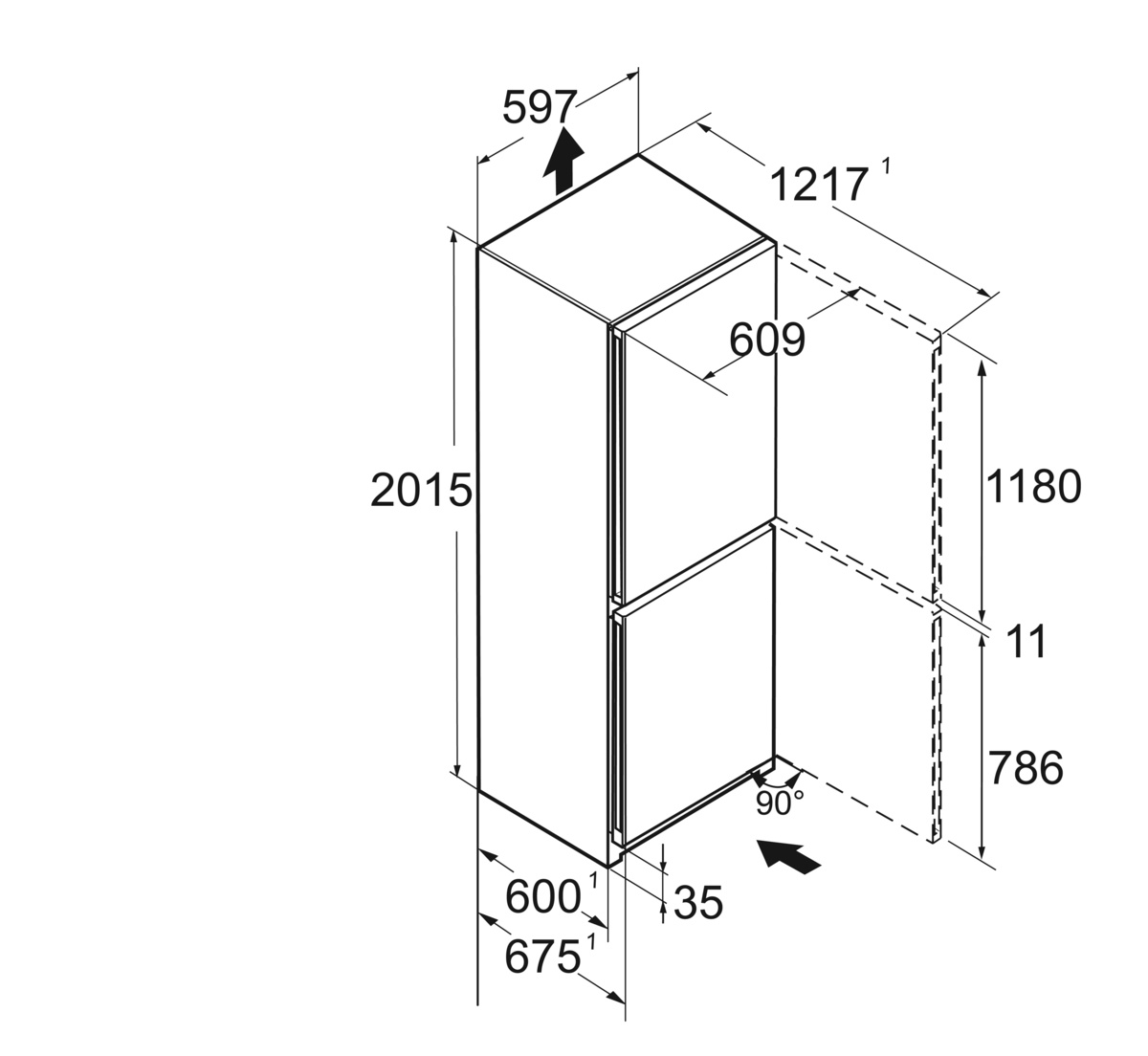 LIEBHERR CNSDA572322 vrijstaande koel-/vriescombinatie - 201cm LIEBHERR CNSDA572322 vrijstaande koel-/vriescombinatie - 201cm