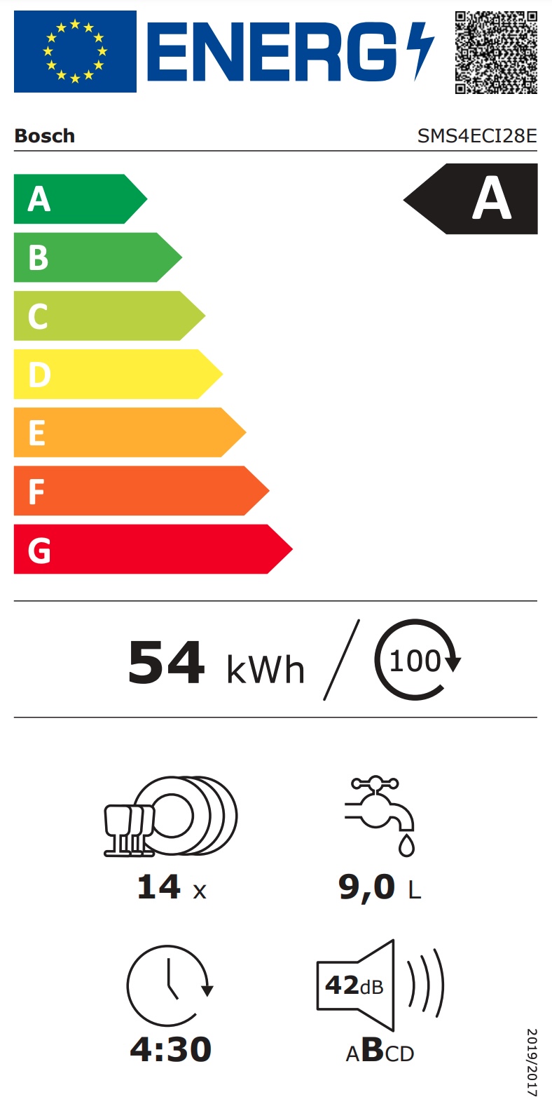 BOSCH SMS4ECI28E SERIE 4 vrijstaande vaatwasser
