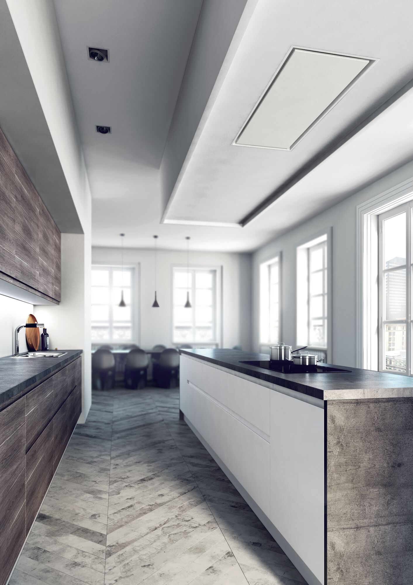 NOVY 6834 Pureline plafonddampkap - 90cm NOVY 6834 Pureline plafonddampkap - 90cm