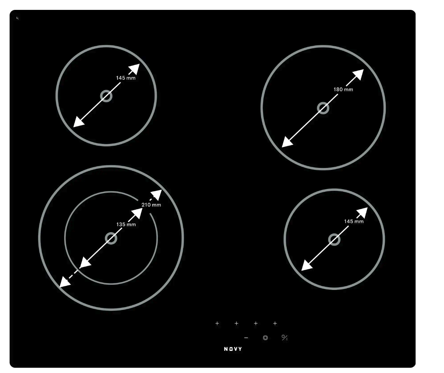 NOVY 1109 vitrokeramische kookplaat - 60cm NOVY 1109 vitrokeramische kookplaat - 60cm