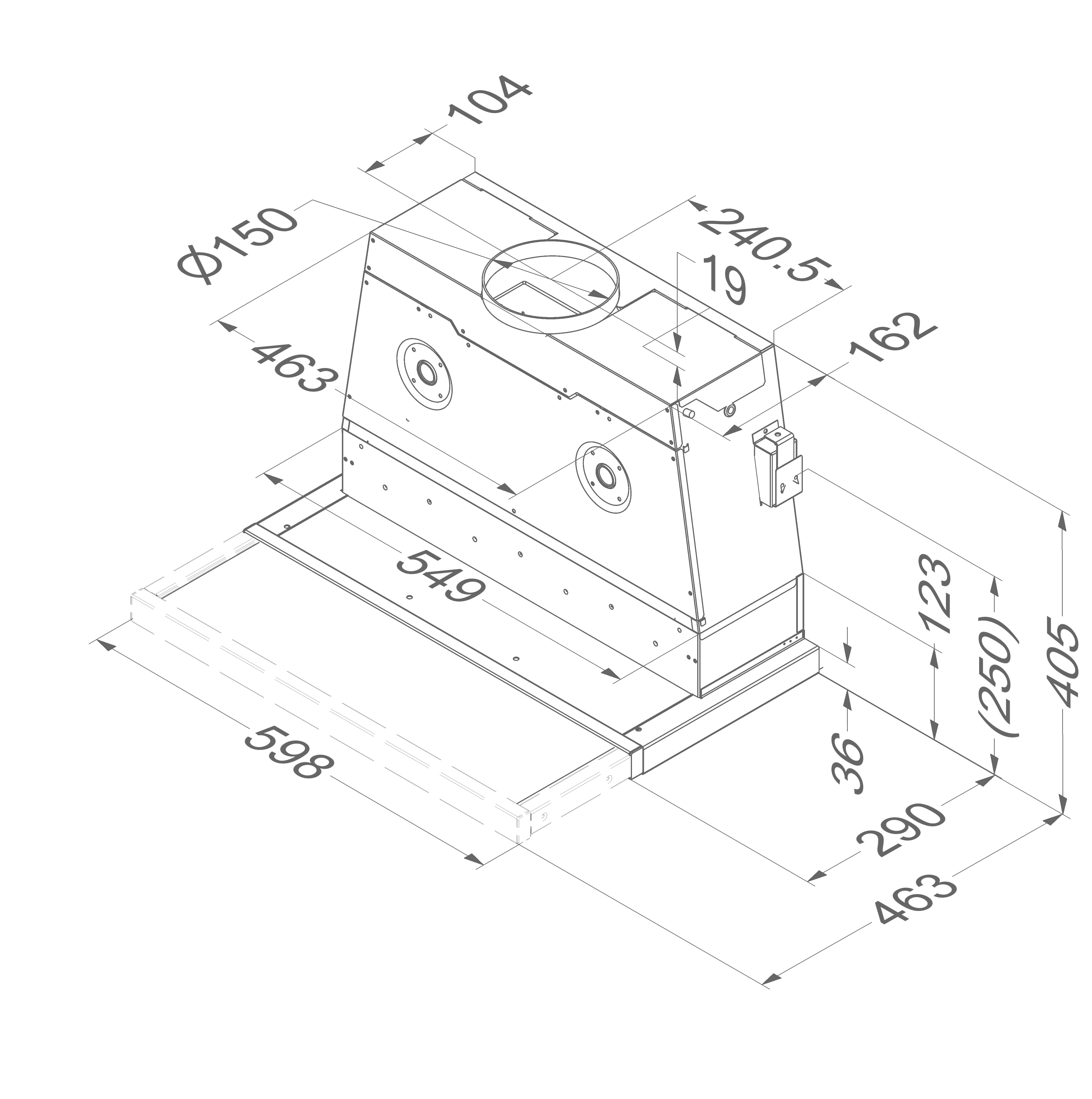 NOVY 663 telescopische dampkap - 60cm NOVY 663 telescopische dampkap - 60cm