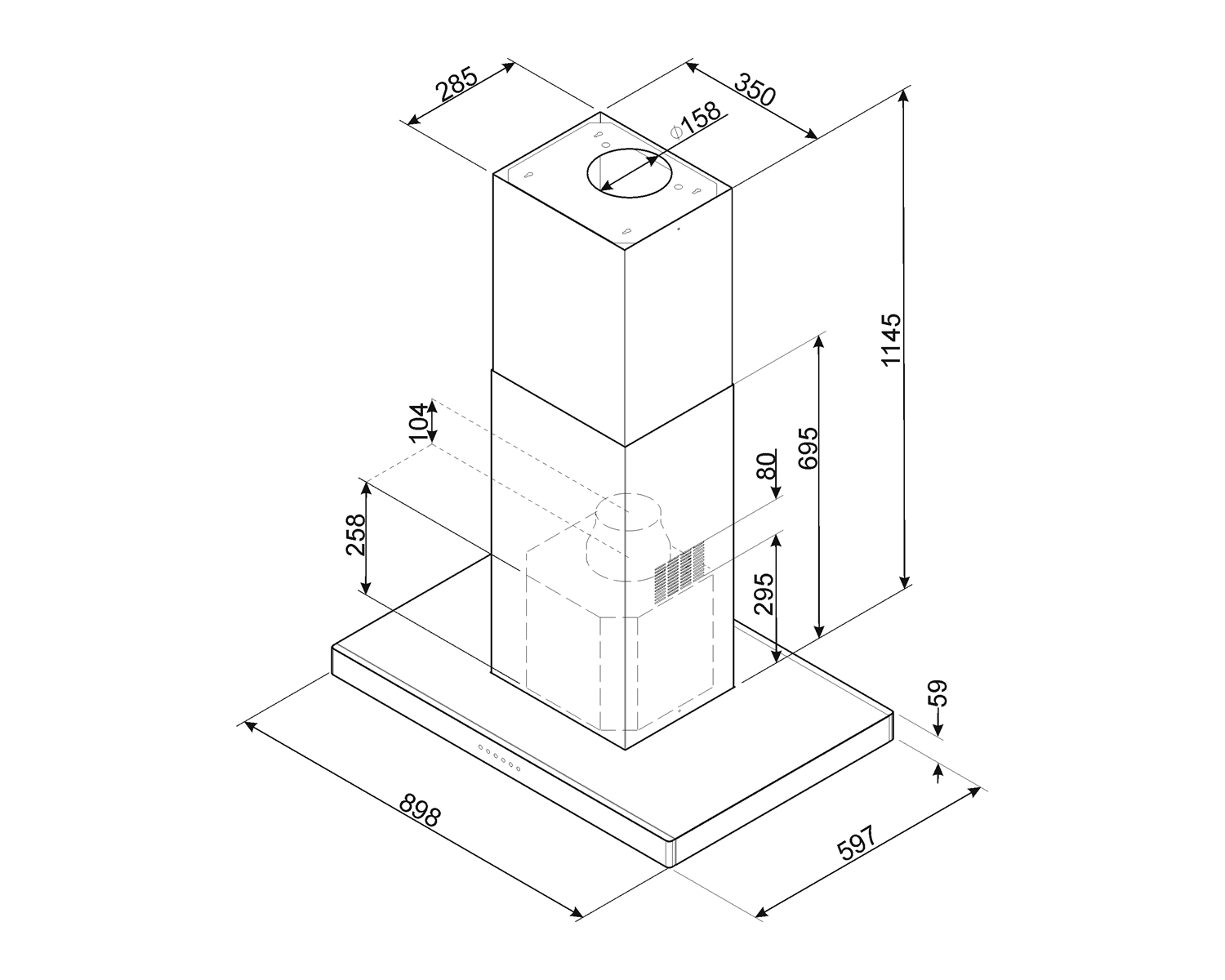 SMEG ERT KI90XE eilanddampkap - 90cm SMEG ERT KI90XE eilanddampkap - 90cm