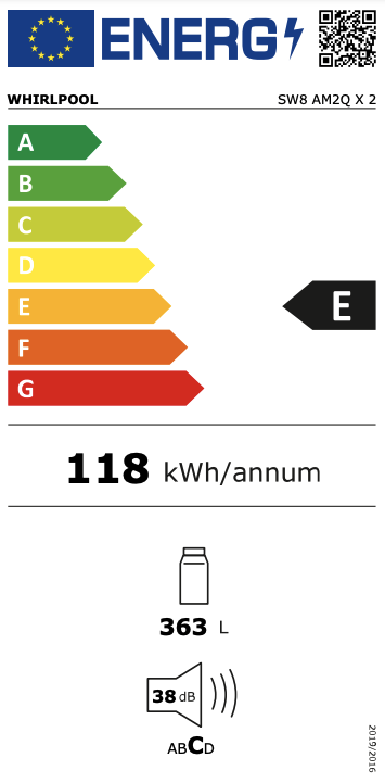WHIRLPOOL SW8AM2QX2 vrijstaande koelkast zonder vriesvak - 188cm