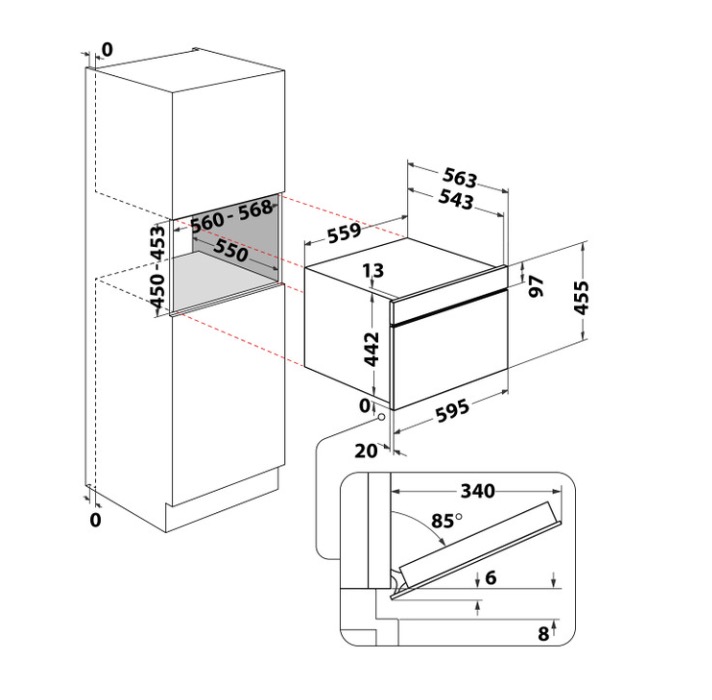 WHIRLPOOL WCS7A9PHTSSGA multifunctionele oven met stoom - 45cm WHIRLPOOL WCS7A9PHTSSGA multifunctionele oven met stoom - 45cm