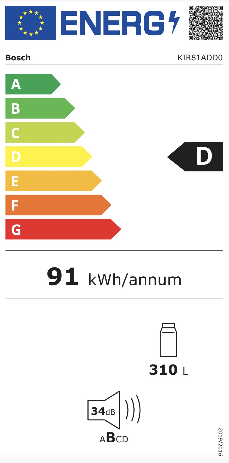 BOSCH KIR81ADD0 SERIE 6 koelkast zonder vriesvak - 178cm BOSCH KIR81ADD0 SERIE 6 koelkast zonder vriesvak - 178cm