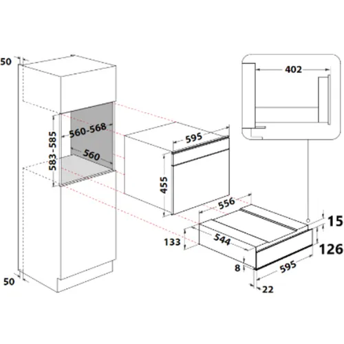 WHIRLPOOL GUD0ASGF culinaire lade - 14cm WHIRLPOOL GUD0ASGF culinaire lade - 14cm