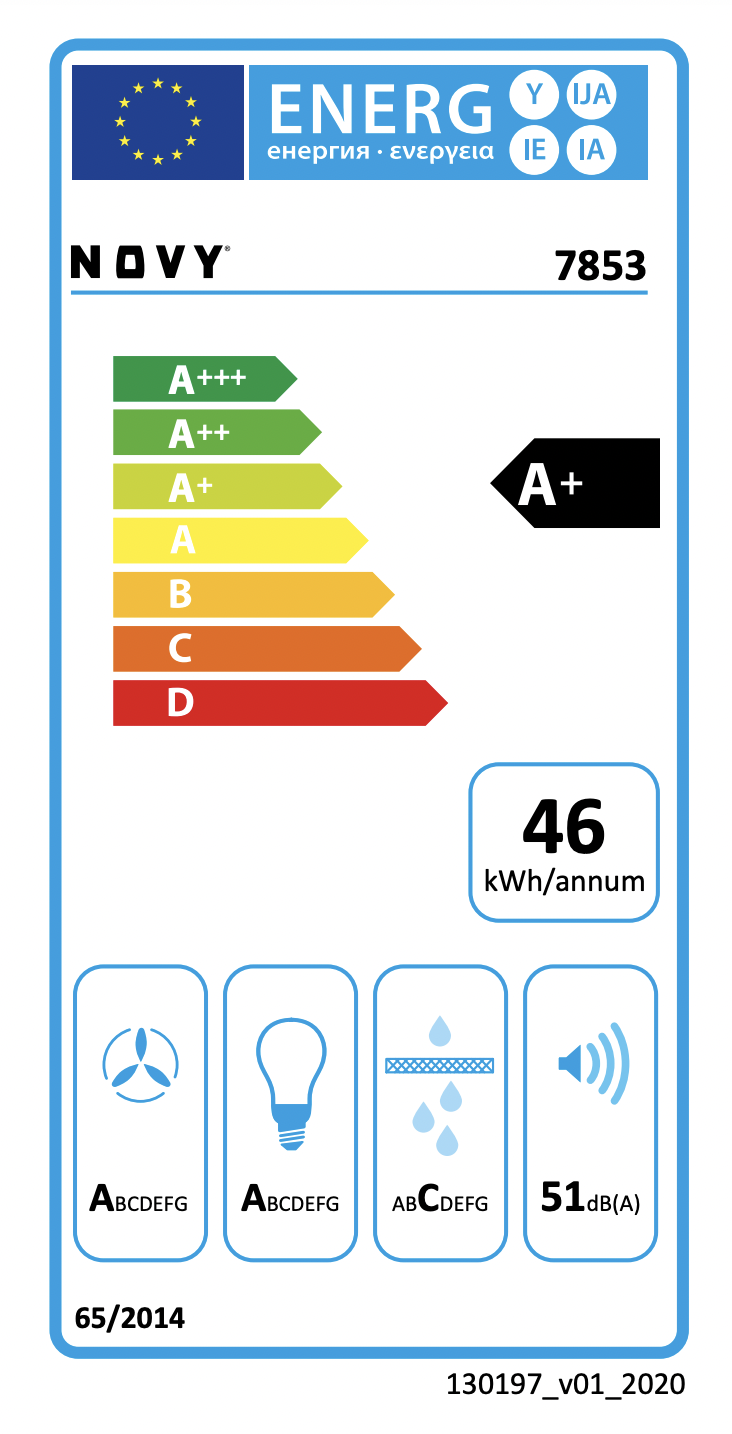 NOVY 7853 Vision headfree dampkap - 75cm NOVY 7853 Vision headfree dampkap - 75cm