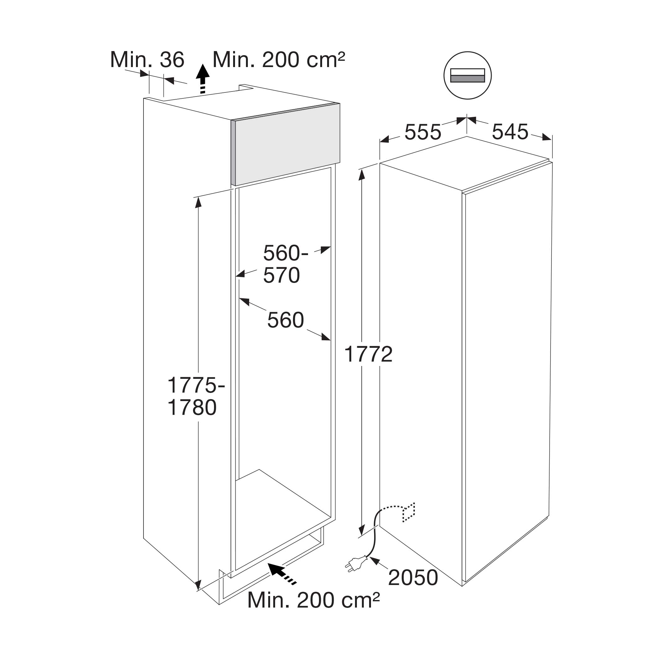 ATAG KD26178A Koelkast zonder vriesvak - 178cm ATAG KD26178A Koelkast zonder vriesvak - 178cm