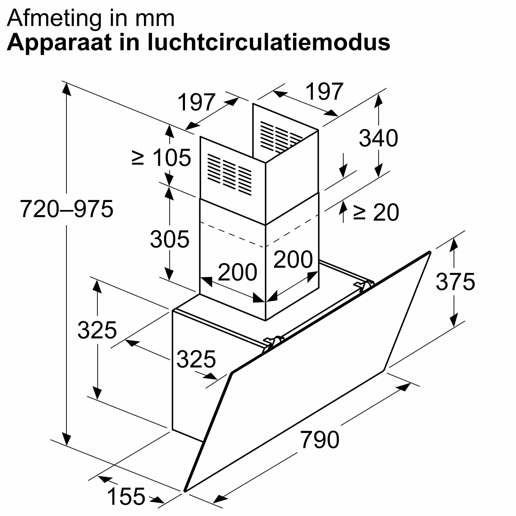 BOSCH DWK85DK60 SERIE 2 plafonddampkap - 80cm BOSCH DWK85DK60 SERIE 2 plafonddampkap - 80cm