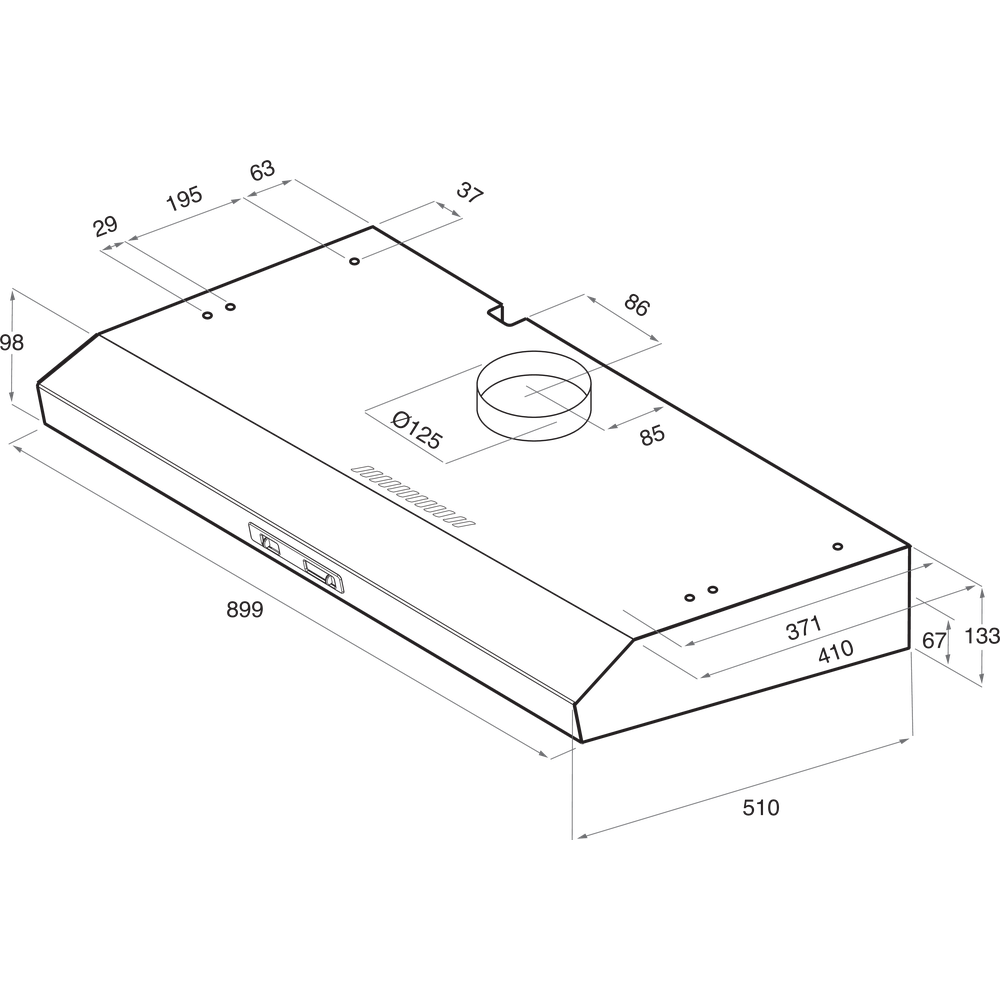 WHIRLPOOL AKR9341IX onderbouw dampkap - 90cm WHIRLPOOL AKR9341IX onderbouw dampkap - 90cm