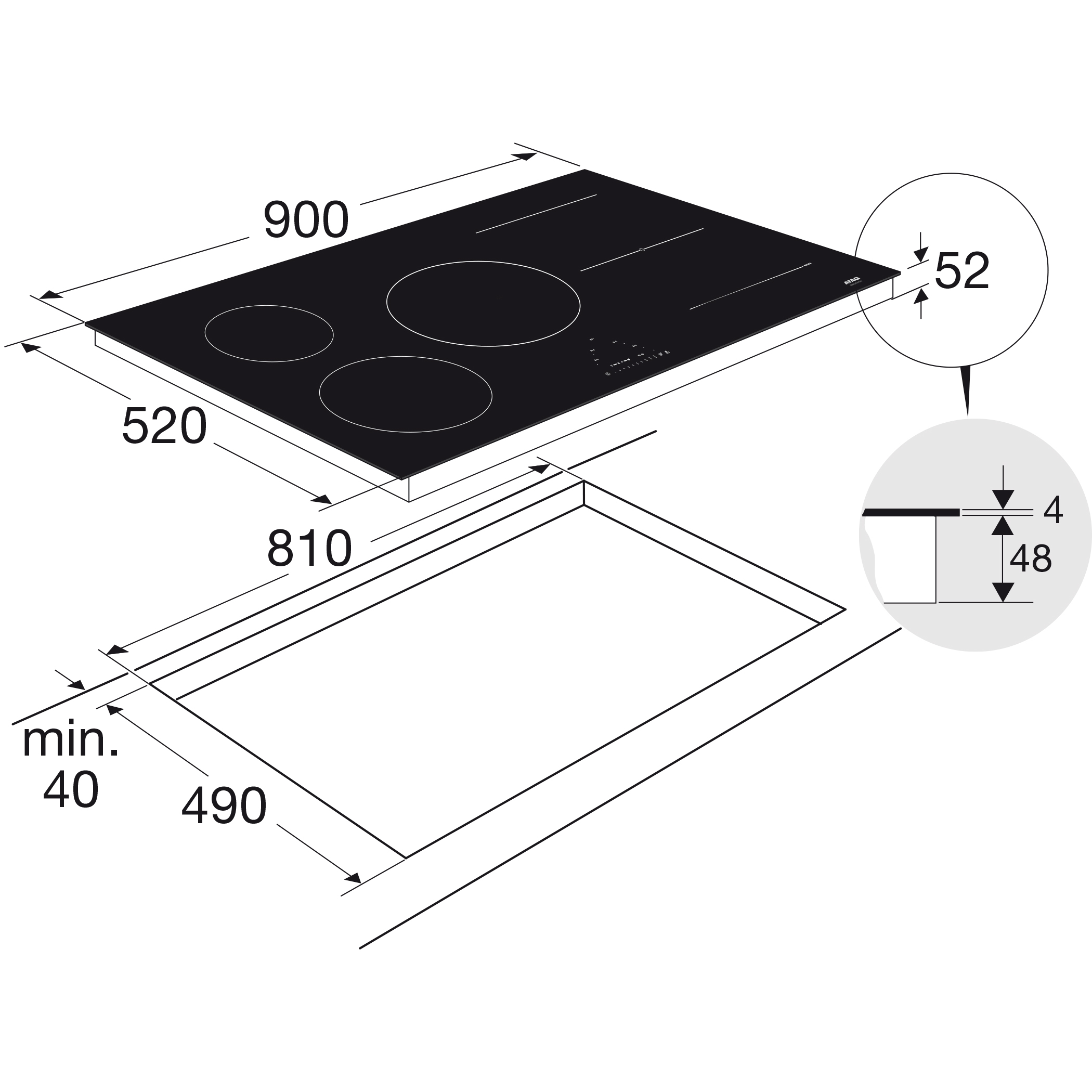 ATAG BIH09571EV inductiekookplaat - 90cm ATAG BIH09571EV inductiekookplaat - 90cm