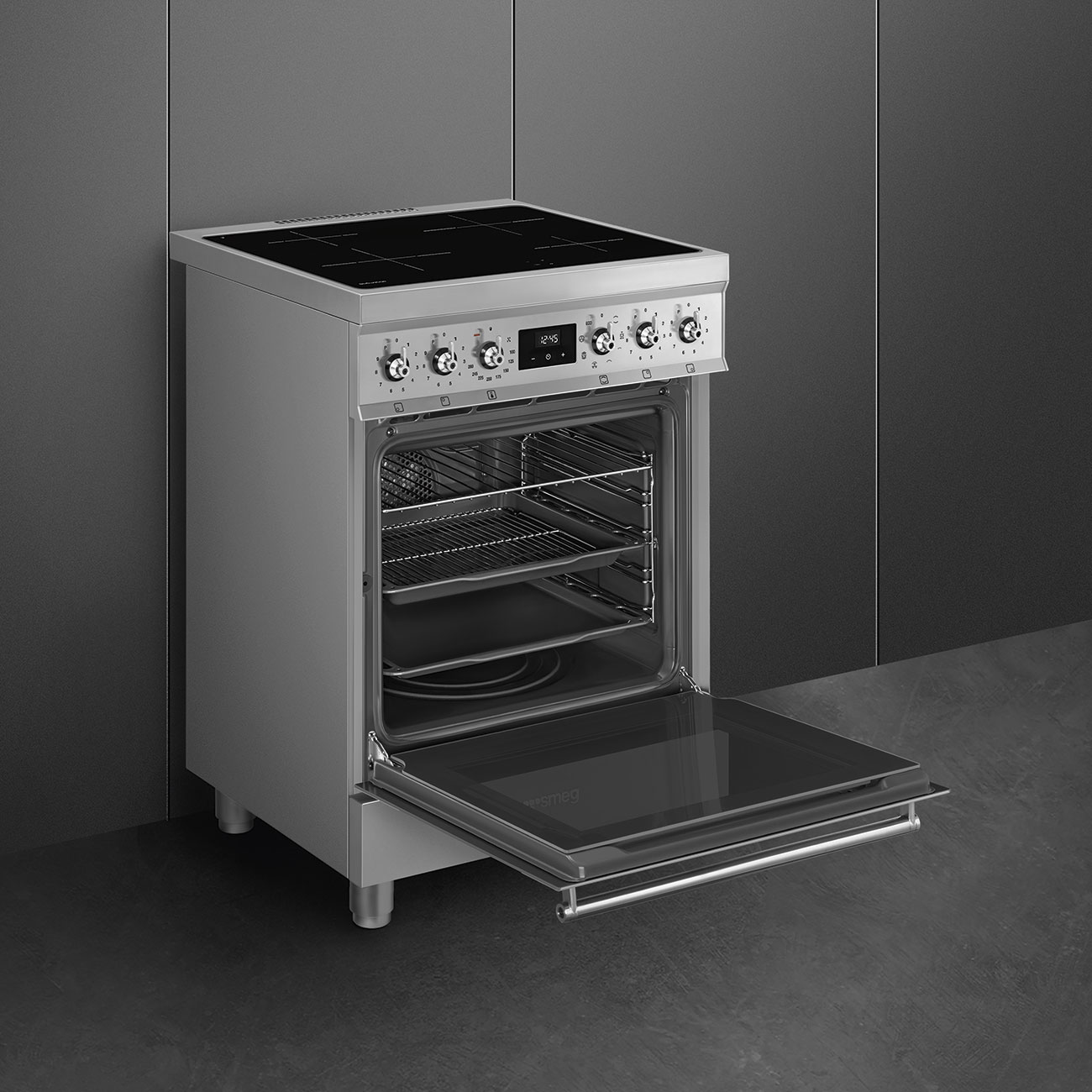 SMEG VRIJSTAAND ERT C6IMXM2 fornuis met inductie kookplaat - 60cm SMEG VRIJSTAAND ERT C6IMXM2 fornuis met inductie kookplaat - 60cm