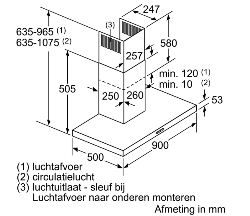 BOSCH DWB96BC50M SERIE 2 wandschouwdampkap - 90cm BOSCH DWB96BC50M SERIE 2 wandschouwdampkap - 90cm