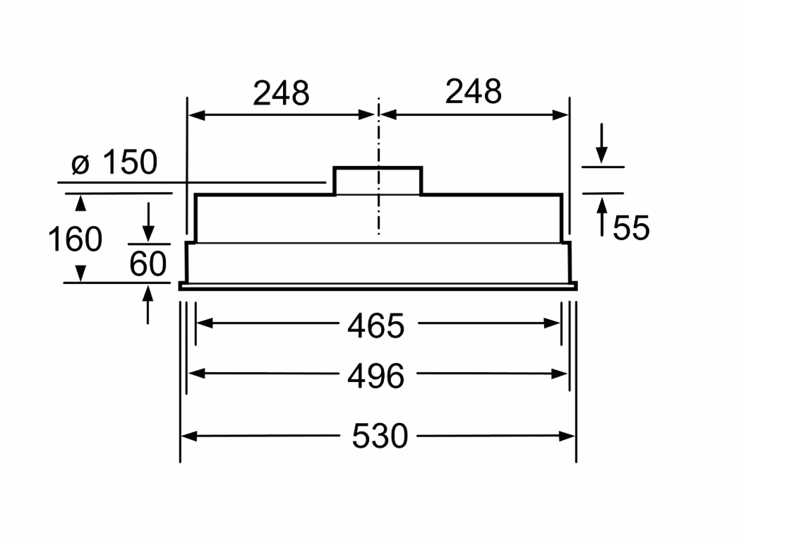 BOSCH DHL555BM inbouw dampkap - 53cm