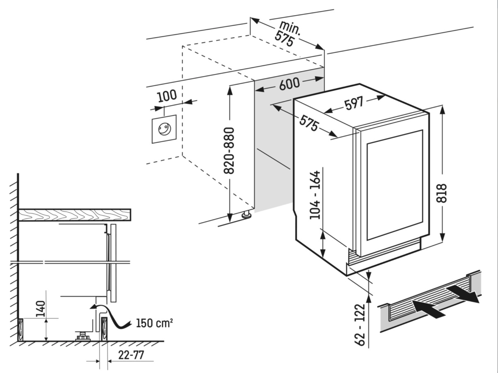 LIEBHERR UWGBI368220 onderbouw wijnkoelkast LIEBHERR UWGBI368220 onderbouw wijnkoelkast