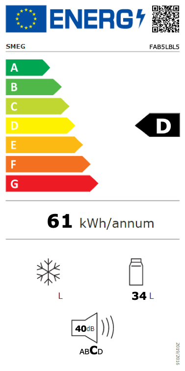 SMEG FAB5LBL5 vrijstaande koelkast zonder vriesvak - 73cm SMEG FAB5LBL5 vrijstaande koelkast zonder vriesvak - 73cm