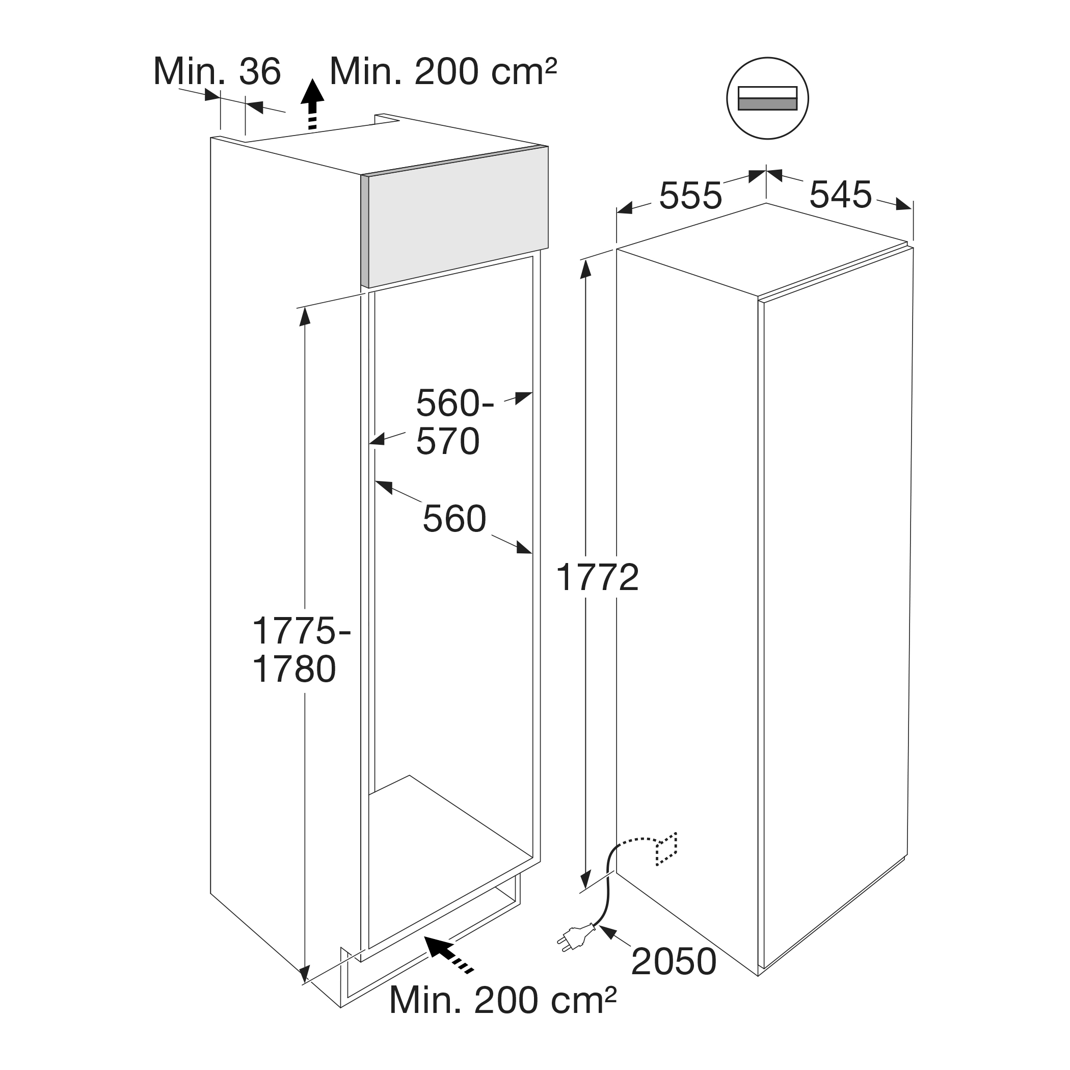 ATAG KD85178AF koelkast zonder vriesvak - 178cm ATAG KD85178AF koelkast zonder vriesvak - 178cm