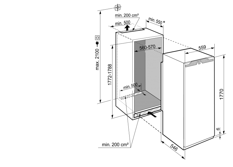 LIEBHERR IRBDI518020 koelkast zonder vriesvak - 178cm LIEBHERR IRBDI518020 koelkast zonder vriesvak - 178cm