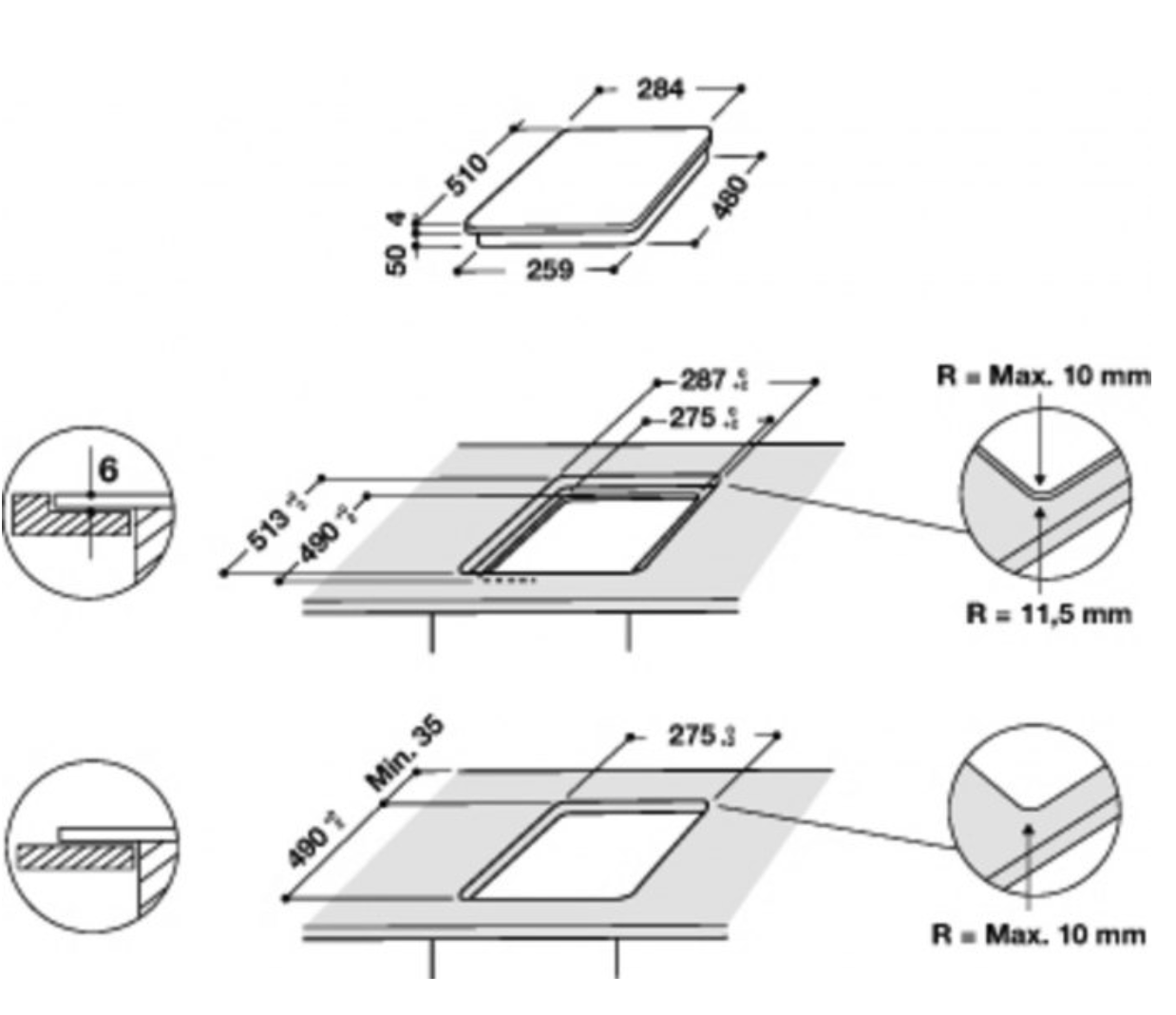 WHIRLPOOL WSQ0530NE inductiekookplaat - domino WHIRLPOOL WSQ0530NE inductiekookplaat - domino